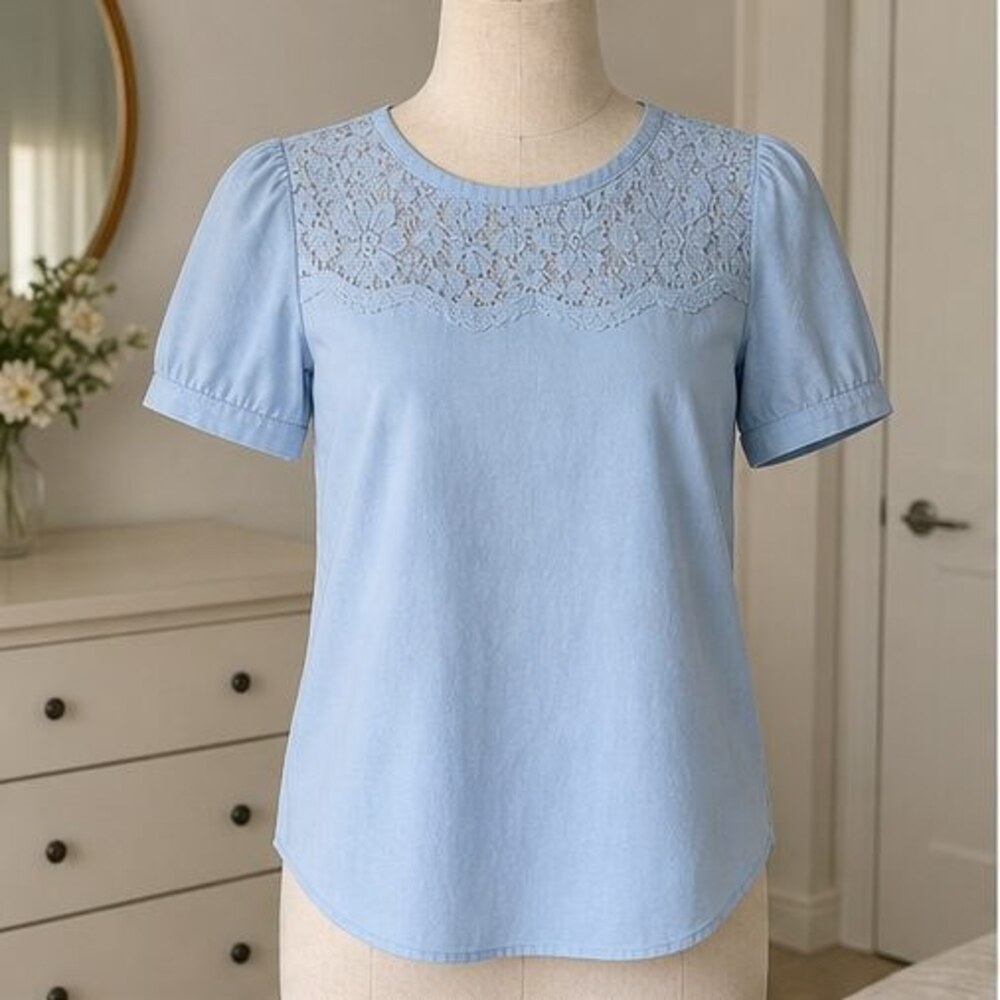 Teal V Neck Top